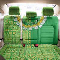 Fiji Lovoni Back Car Seat Cover Fijian Tapa Salusalu Green Glitter LT05 - Polynesian Pride