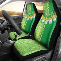 Fiji Lovoni Car Seat Cover Fijian Tapa Salusalu Green Glitter LT05 - Polynesian Pride