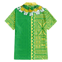 Fiji Lovoni Hawaiian Shirt Fijian Tapa Salusalu Green Glitter LT05 - Polynesian Pride