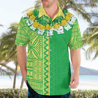 Fiji Lovoni Hawaiian Shirt Fijian Tapa Salusalu Green Glitter LT05 - Polynesian Pride