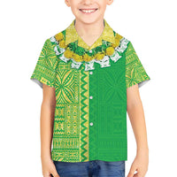 Fiji Lovoni Hawaiian Shirt Fijian Tapa Salusalu Green Glitter LT05 - Polynesian Pride