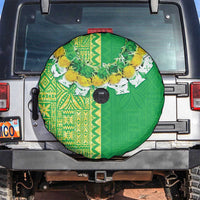 Fiji Lovoni Spare Tire Cover Fijian Tapa Salusalu Green Glitter LT05 Green - Polynesian Pride