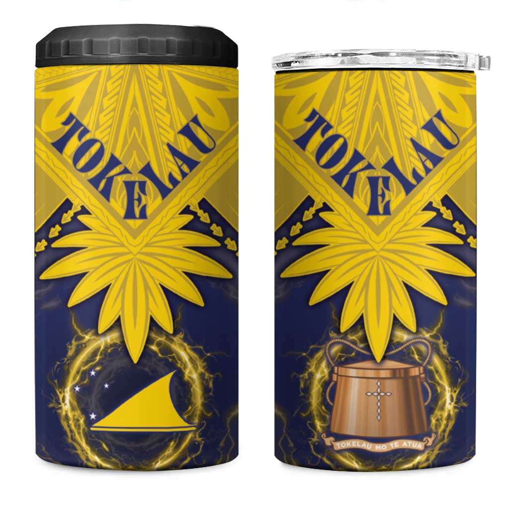 Tokelau Tokehega Day 4 in 1 Can Cooler Tumbler National Badge Special Style LT05 One Size: 16 oz Yellow - Polynesian Pride