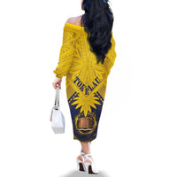 Tokelau Tokehega Day Family Matching Off The Shoulder Long Sleeve Dress and Hawaiian Shirt National Badge Special Style LT05 - Polynesian Pride