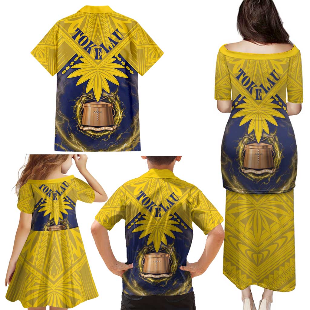 Tokelau Tokehega Day Family Matching Puletasi and Hawaiian Shirt National Badge Special Style LT05 - Polynesian Pride