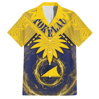 Tokelau Tokehega Day Family Matching Tank Maxi Dress and Hawaiian Shirt National Badge Special Style LT05 Dad's Shirt - Short Sleeve Yellow - Polynesian Pride