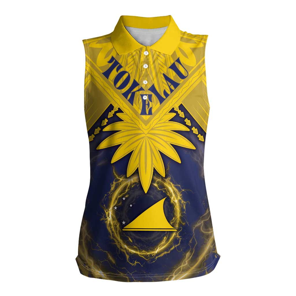Tokelau Tokehega Day Women Sleeveless Polo Shirt National Badge Special Style LT05 Female Yellow - Polynesian Pride