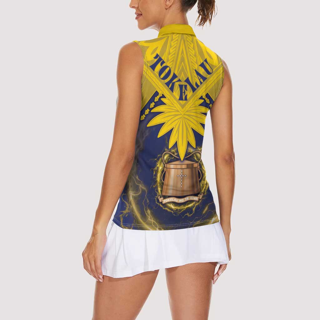 Tokelau Tokehega Day Women Sleeveless Polo Shirt National Badge Special Style LT05 - Polynesian Pride