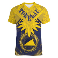 Tokelau Tokehega Day Women V-Neck T-Shirt National Badge Special Style LT05 Female Yellow - Polynesian Pride
