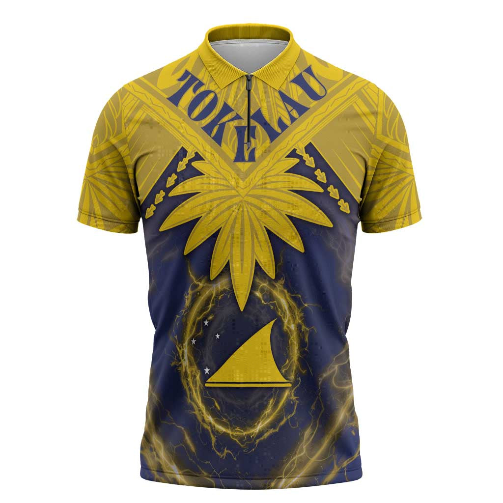 Tokelau Tokehega Day Zipper Polo Shirt National Badge Special Style LT05 Yellow - Polynesian Pride