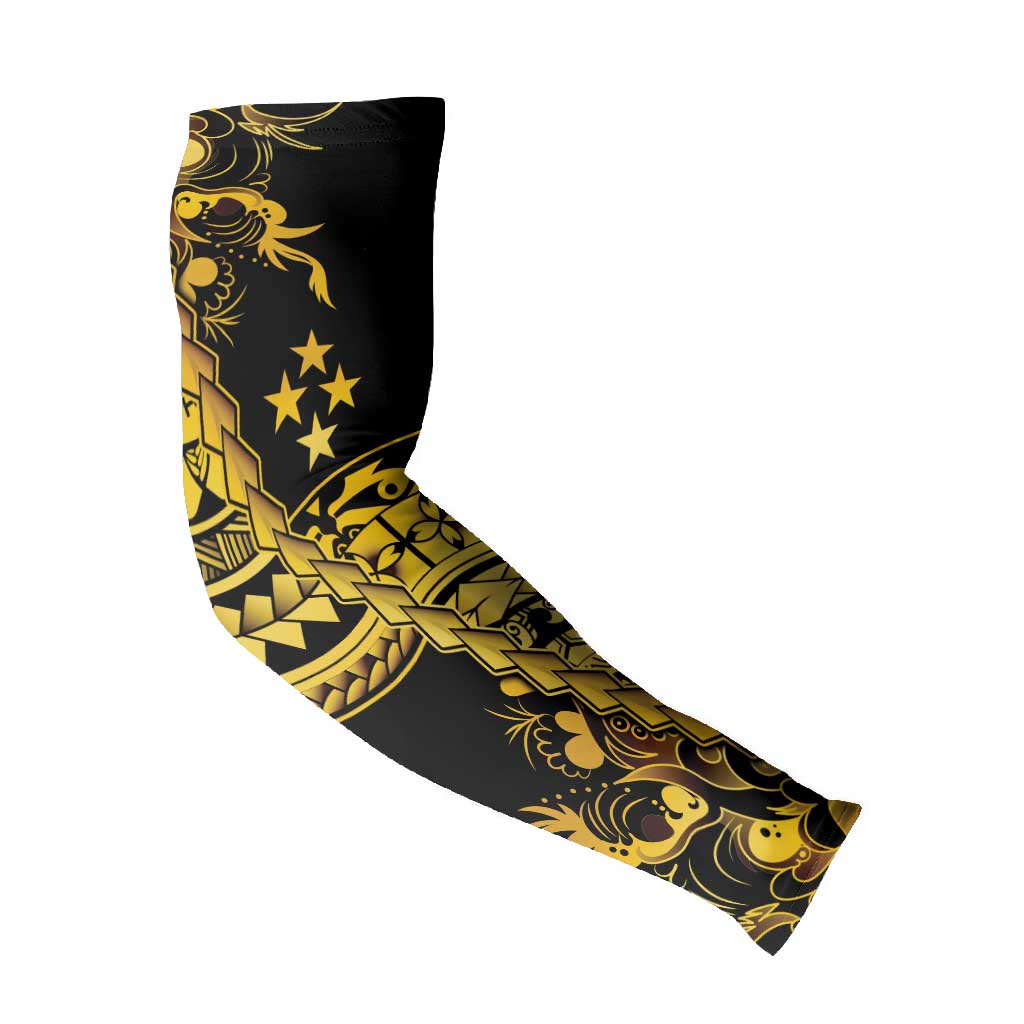 Kosrae Liberation Day Arm Sleeves Polynesian Floral Tattoo - Polynesian Pride