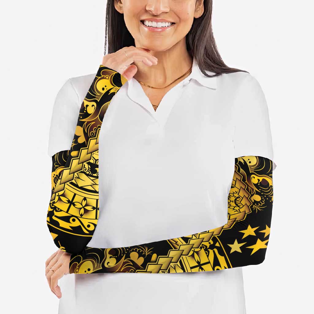 Kosrae Liberation Day Arm Sleeves Polynesian Floral Tattoo - Polynesian Pride