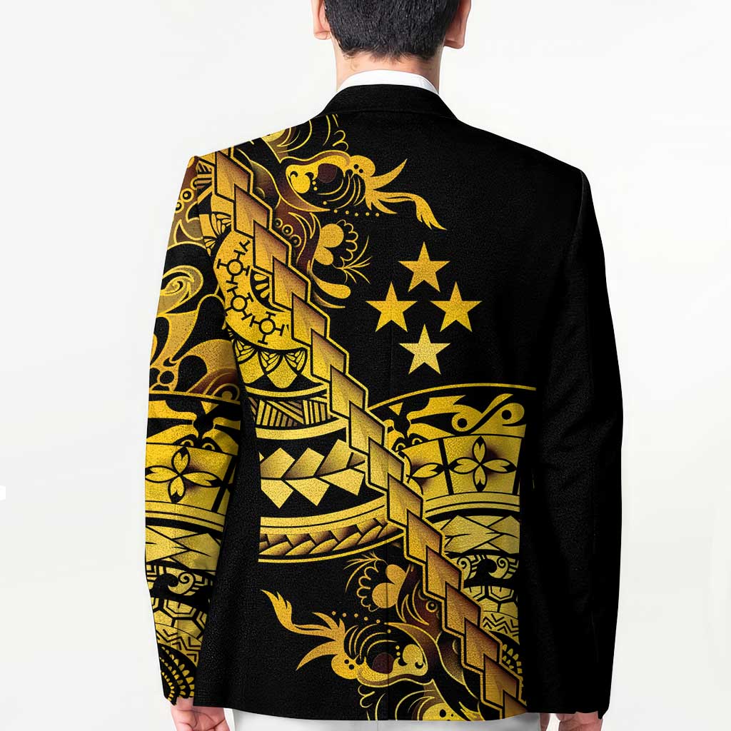 Kosrae Liberation Day Blazer Polynesian Floral Tattoo - Polynesian Pride
