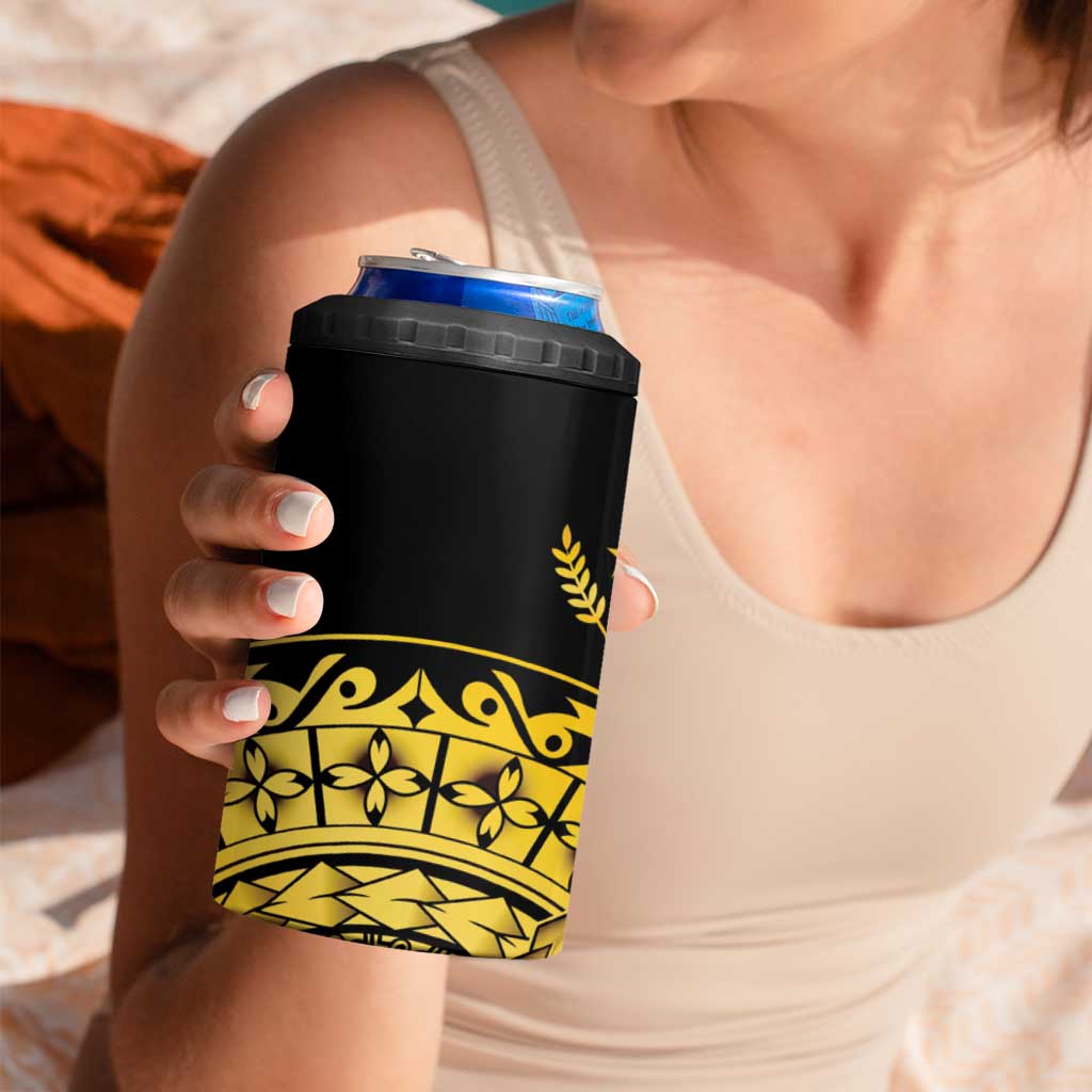 Kosrae Liberation Day 4 in 1 Can Cooler Tumbler Polynesian Floral Tattoo - Polynesian Pride