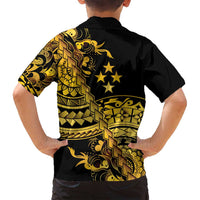 Kosrae Liberation Day Family Matching Long Sleeve Bodycon Dress and Hawaiian Shirt Polynesian Floral Tattoo LT05 - Polynesian Pride