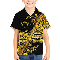 Kosrae Liberation Day Kid Hawaiian Shirt Polynesian Floral Tattoo - Polynesian Pride