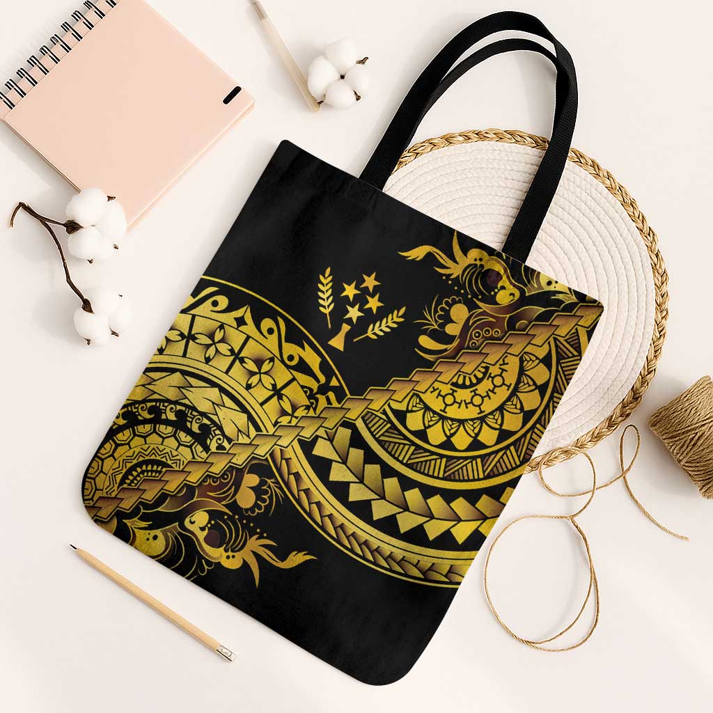 Kosrae Liberation Day Tote Bag Polynesian Floral Tattoo LT05 One Size Gold - Polynesian Pride