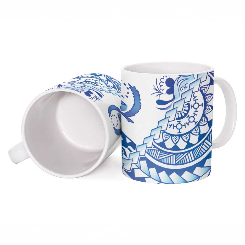Pohnpei Liberation Day Ceramic Mug Polynesian Floral Tattoo - Polynesian Pride