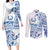Pohnpei Liberation Day Couples Matching Long Sleeve Bodycon Dress and Long Sleeve Button Shirt Polynesian Floral Tattoo - Polynesian Pride