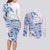 Pohnpei Liberation Day Couples Matching Long Sleeve Bodycon Dress and Long Sleeve Button Shirt Polynesian Floral Tattoo - Polynesian Pride