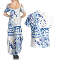 Pohnpei Liberation Day Couples Matching Summer Maxi Dress and Hawaiian Shirt Polynesian Floral Tattoo LT05 - Polynesian Pride