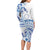 Pohnpei Liberation Day Family Matching Long Sleeve Bodycon Dress and Hawaiian Shirt Polynesian Floral Tattoo - Polynesian Pride