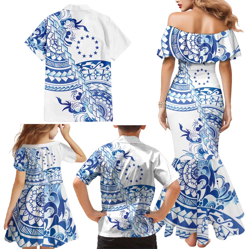 Pohnpei Liberation Day Family Matching Mermaid Dress and Hawaiian Shirt Polynesian Floral Tattoo LT05 - Polynesian Pride