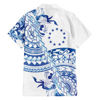 Pohnpei Liberation Day Family Matching Off The Shoulder Long Sleeve Dress and Hawaiian Shirt Polynesian Floral Tattoo LT05 - Polynesian Pride