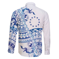 Pohnpei Liberation Day Family Matching Off The Shoulder Long Sleeve Dress and Hawaiian Shirt Polynesian Floral Tattoo LT05 - Polynesian Pride