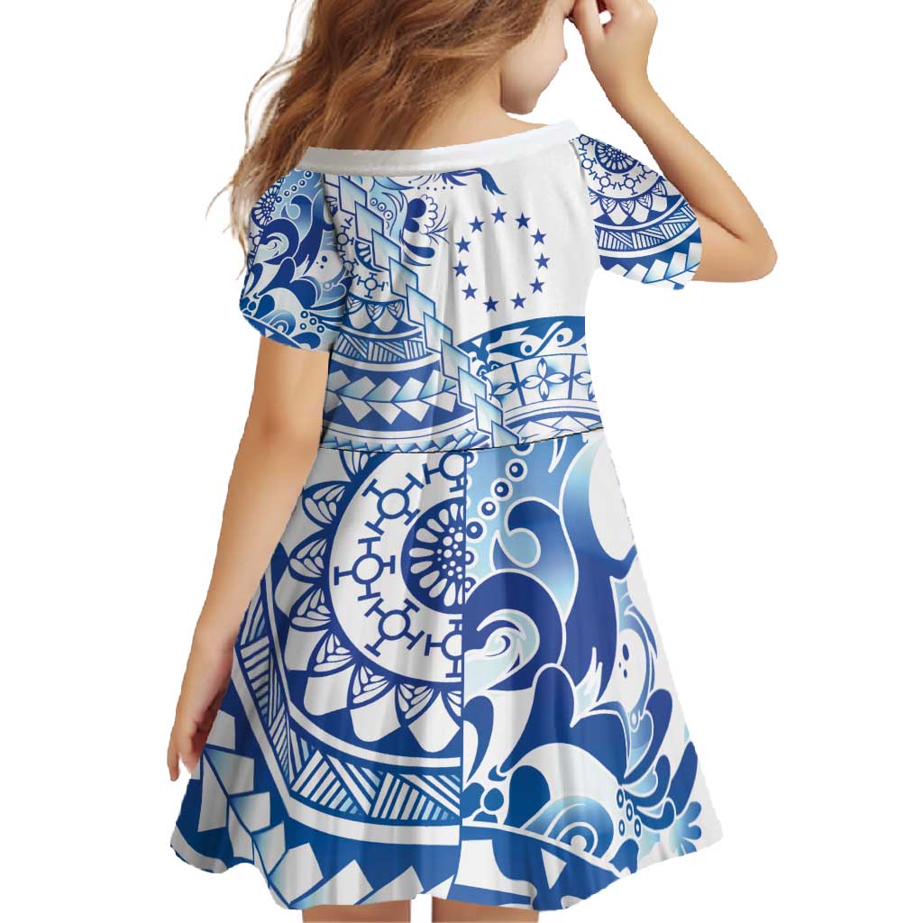 Pohnpei Liberation Day Family Matching Off Shoulder Maxi Dress and Hawaiian Shirt Polynesian Floral Tattoo LT05 - Polynesian Pride