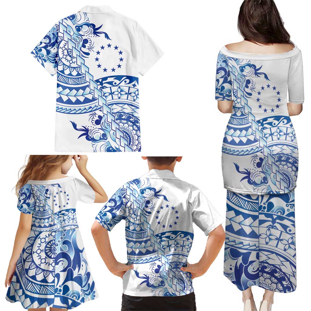 Pohnpei Liberation Day Family Matching Puletasi and Hawaiian Shirt Polynesian Floral Tattoo LT05 - Polynesian Pride