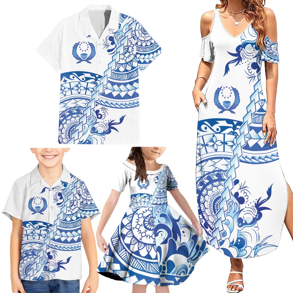 Pohnpei Liberation Day Family Matching Summer Maxi Dress and Hawaiian Shirt Polynesian Floral Tattoo LT05 - Polynesian Pride