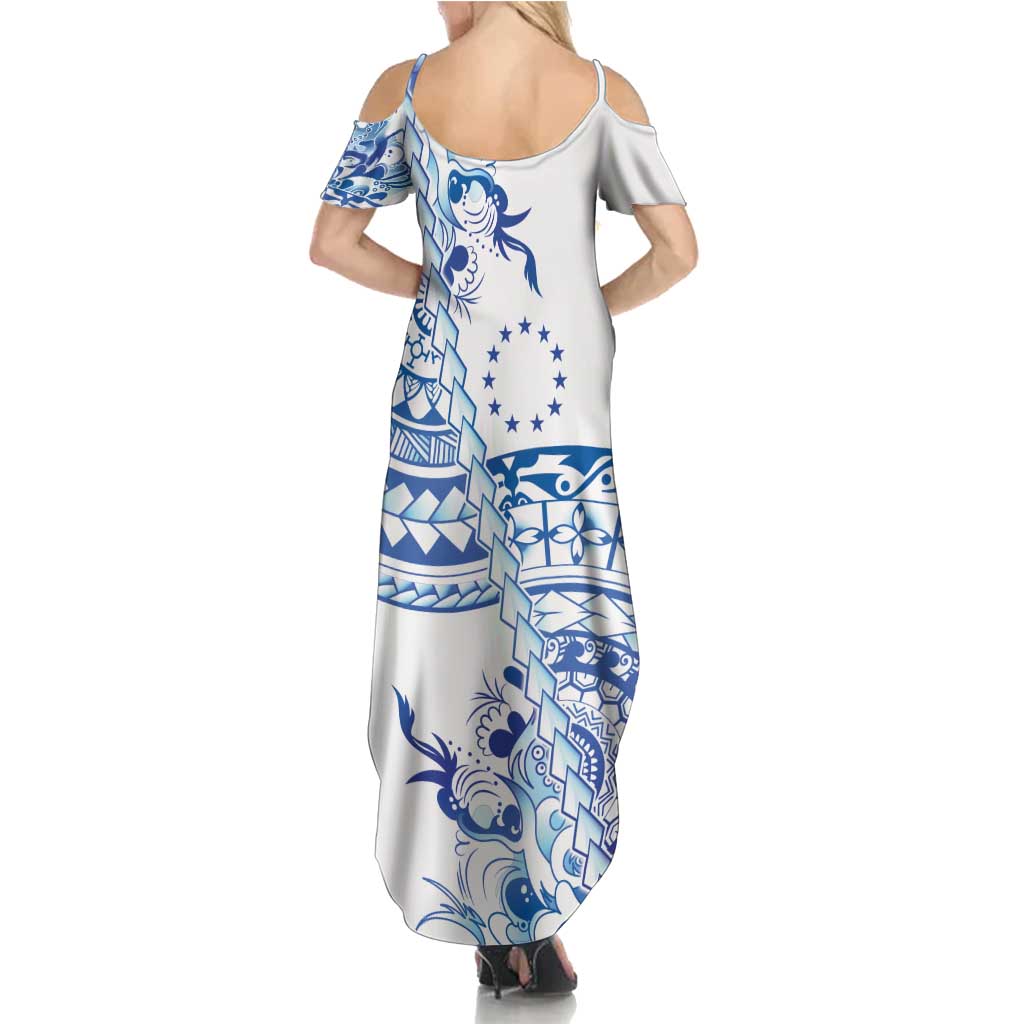 Pohnpei Liberation Day Family Matching Summer Maxi Dress and Hawaiian Shirt Polynesian Floral Tattoo LT05 - Polynesian Pride