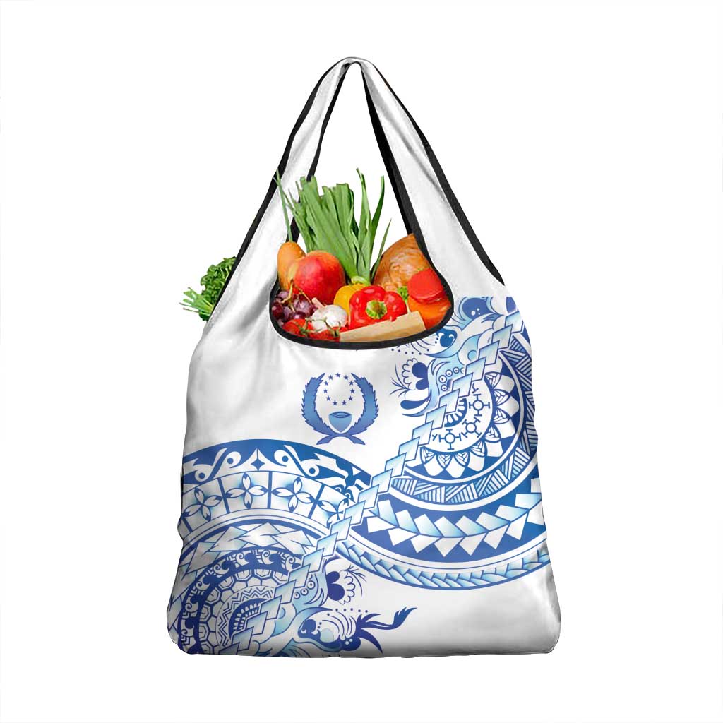 Pohnpei Liberation Day Grocery Bag Polynesian Floral Tattoo LT05 1-pack One Size White - Polynesian Pride