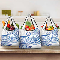 Pohnpei Liberation Day Grocery Bag Polynesian Floral Tattoo LT05 3-pack One Size White - Polynesian Pride
