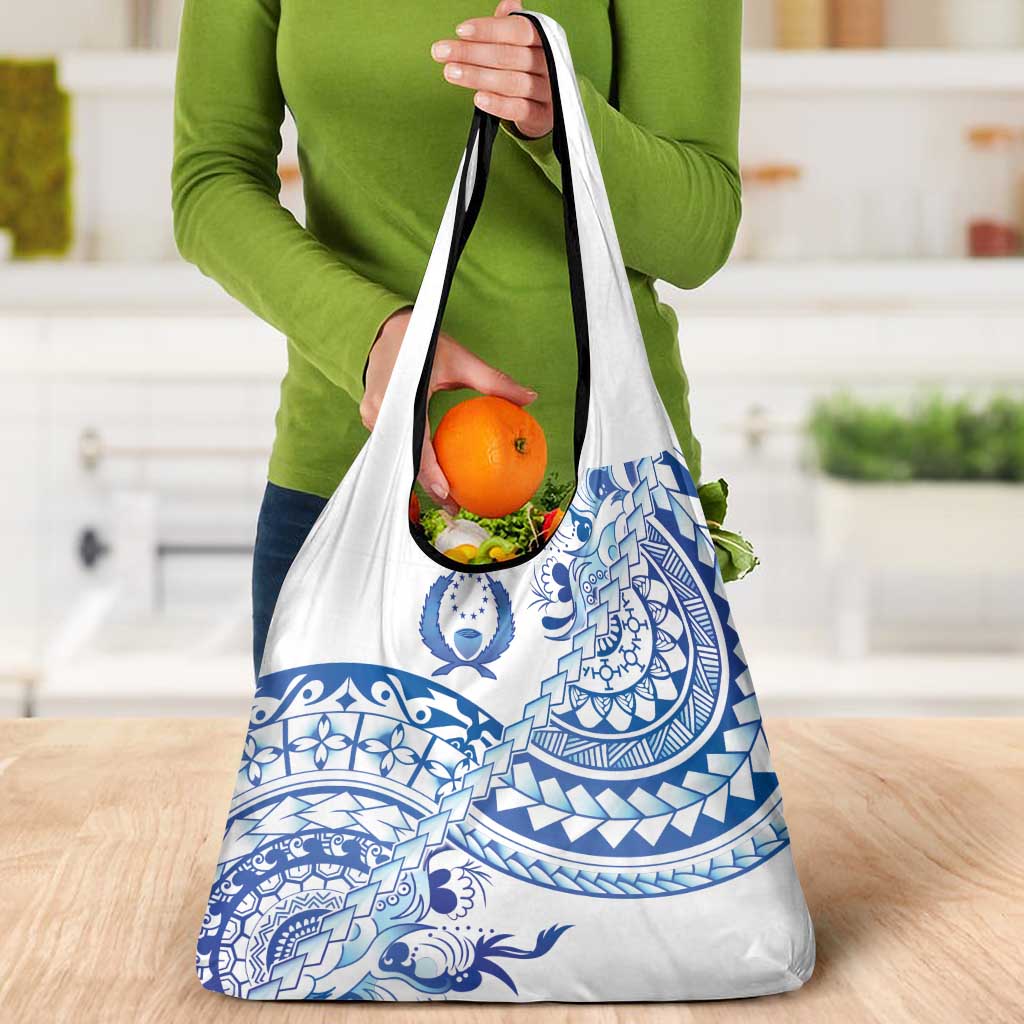 Pohnpei Liberation Day Grocery Bag Polynesian Floral Tattoo LT05 - Polynesian Pride