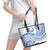 Pohnpei Liberation Day Leather Tote Bag Polynesian Floral Tattoo - Polynesian Pride
