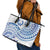 Pohnpei Liberation Day Leather Tote Bag Polynesian Floral Tattoo - Polynesian Pride