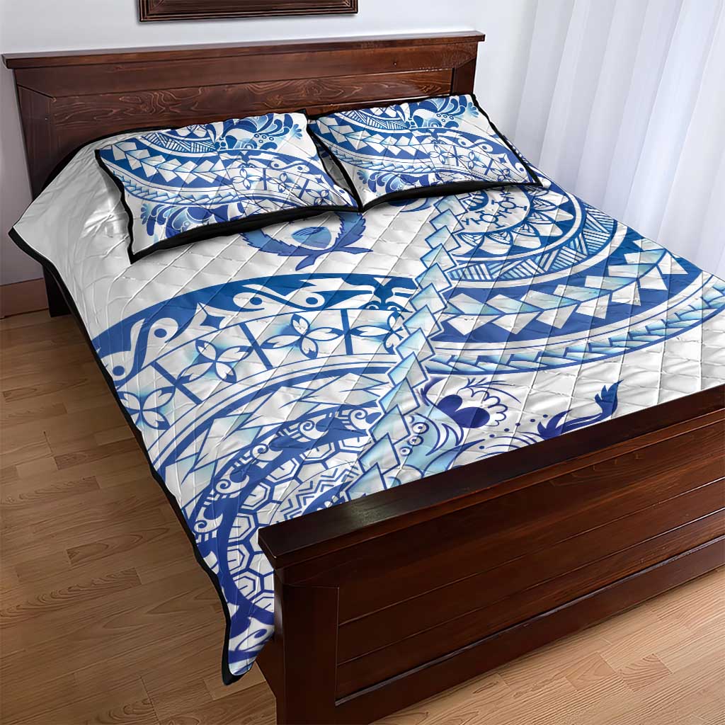 Pohnpei Liberation Day Quilt Bed Set Polynesian Floral Tattoo - Polynesian Pride