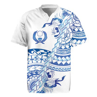 Pohnpei Liberation Day Rugby Jersey Polynesian Floral Tattoo LT05 White - Polynesian Pride