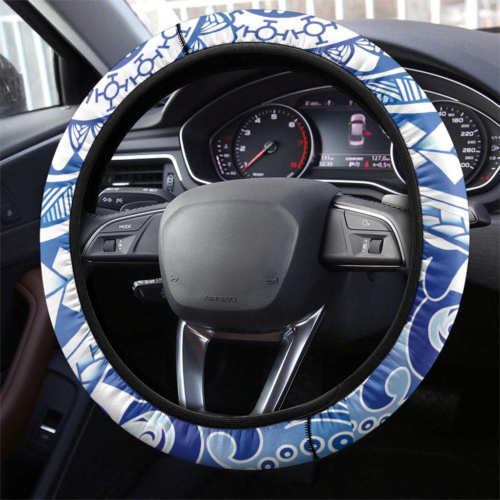 Pohnpei Liberation Day Steering Wheel Cover Polynesian Floral Tattoo LT05 - Polynesian Pride