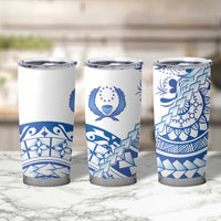 Pohnpei Liberation Day Tumbler Cup Polynesian Floral Tattoo LT05 - Polynesian Pride