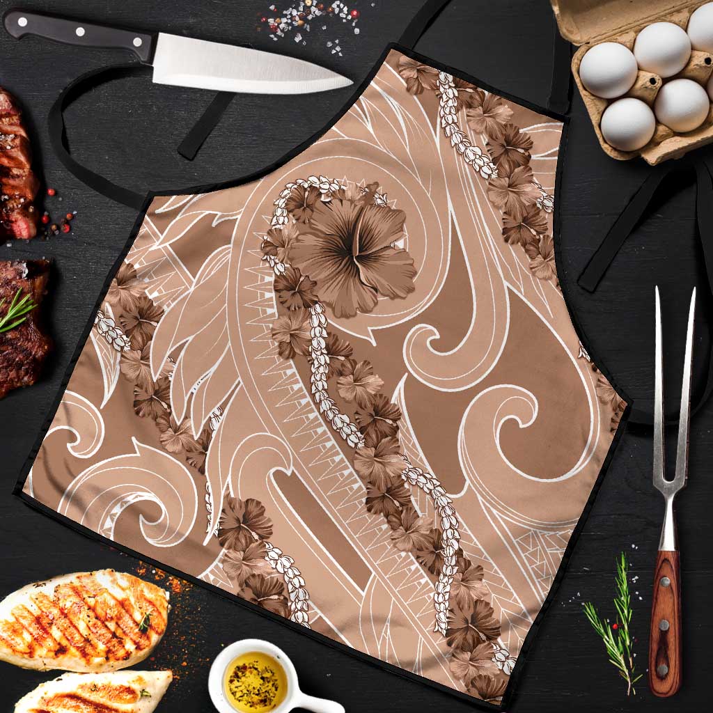 Hawaii Brown Hibiscus Pikake Lei Apron - Polynesian Pride