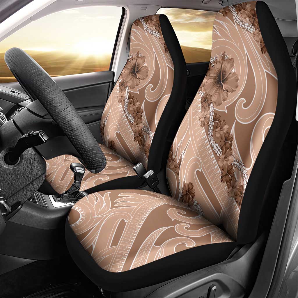 Hawaii Brown Hibiscus Pikake Lei Car Seat Cover LT05 - Polynesian Pride