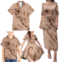 Hawaii Brown Hibiscus Pikake Lei Family Matching Puletasi and Hawaiian Shirt LT05 - Polynesian Pride