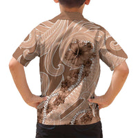 Hawaii Brown Hibiscus Pikake Lei Family Matching Summer Maxi Dress and Hawaiian Shirt LT05 - Polynesian Pride