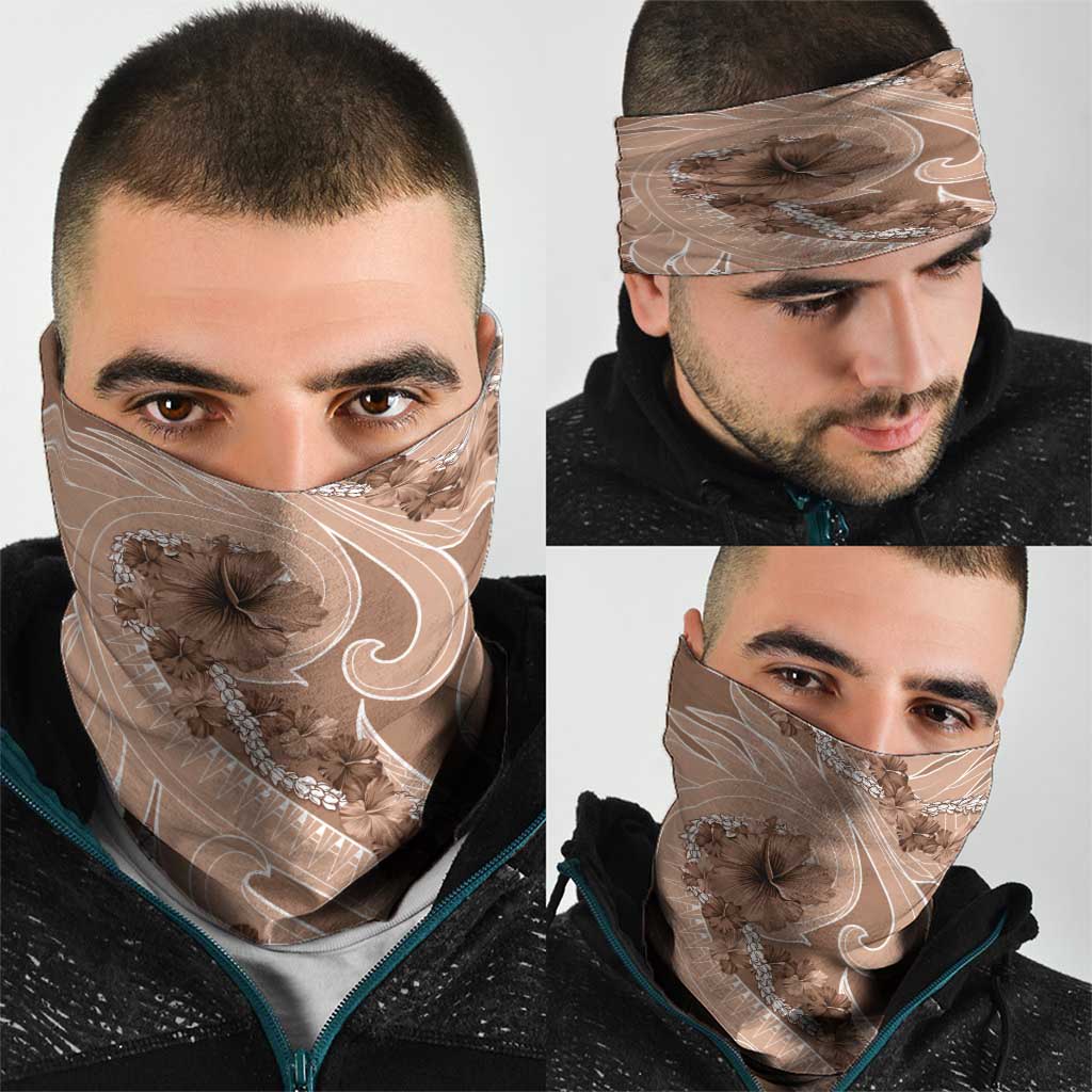 Hawaii Brown Hibiscus Pikake Lei Neck Gaiter LT05