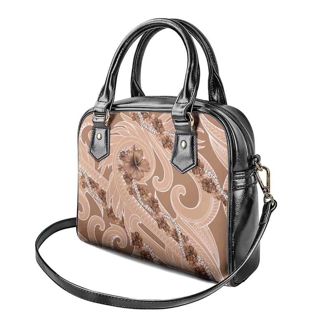 Hawaii Brown Hibiscus Pikake Lei Shoulder Handbag - Polynesian Pride
