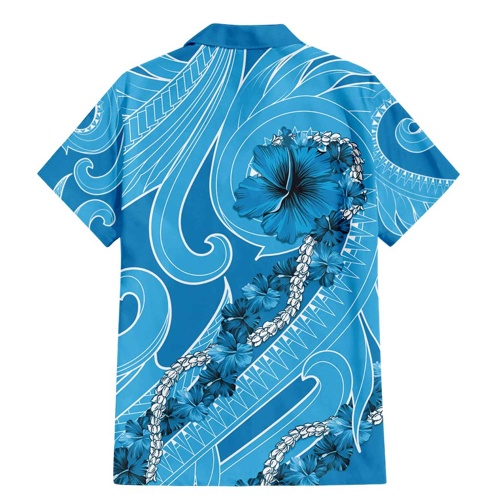 Hawaii Blue Hibiscus Pikake Lei Family Matching Mermaid Dress and Hawaiian Shirt LT05 - Polynesian Pride