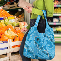 Hawaii Blue Hibiscus Pikake Lei Grocery Bag - Polynesian Pride